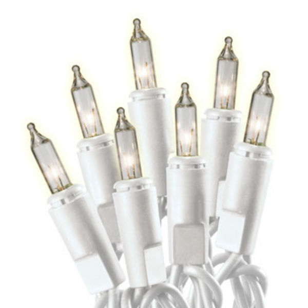 Holiday Wonderland 48600-88A Christmas Clear 100-Light Set, White Wire, 24'