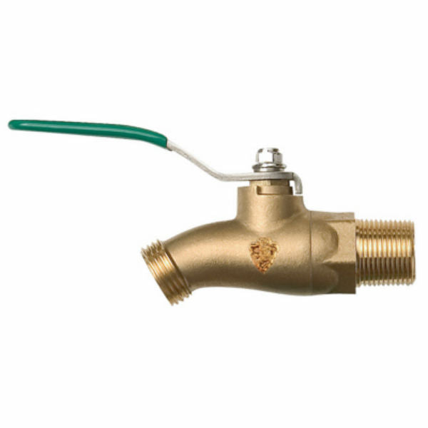 Arrowhead® 251BVLF QuickTurn™ No-Kink Hose Bibb Ball Valve, 1/2" MIP x 3/4"