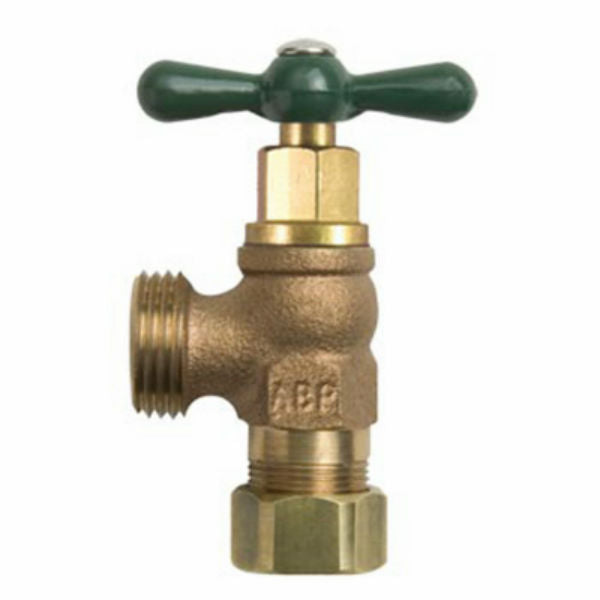 Arrowhead® 221CCRBLF Red Brass Boiler Drain, 1/2" x 3/4" Hose Connection