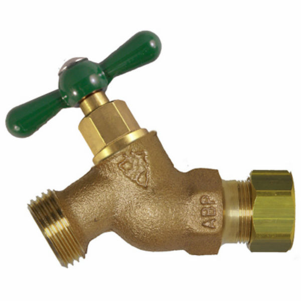 Arrowhead® 254CCLF No-Kink Hose Bibb with T-Handle, Red Brass, 1/2" x 3/4"