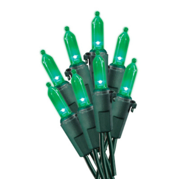 Holiday Wonderland 4057-88A Christmas Green Mini 50-Light Set, Green Wire, 12.5'
