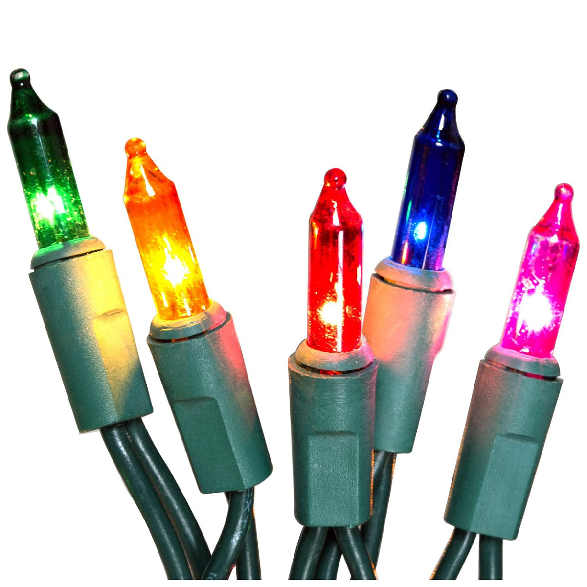 Holiday Wonderland 4051-88A Christmas Multi Mini 50-Light Set, Green Wire, 12.6'