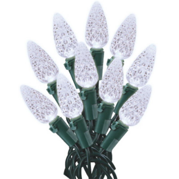 Holiday Wonderland 47940-88A Christmas C6 LED 200-Light Set, Cool White, 51'