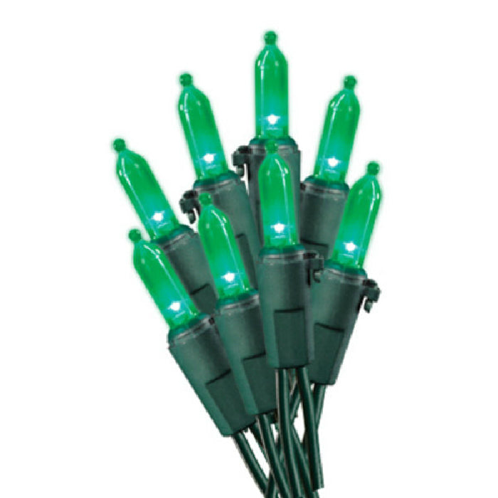 Holiday Wonderland 40845-88A Christmas Green LED Mini 100-Light Set, Green Wire
