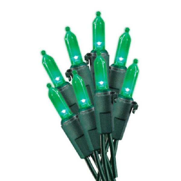 Holiday Wonderland 40845-88A Christmas Green LED Mini 100-Light Set, Green Wire