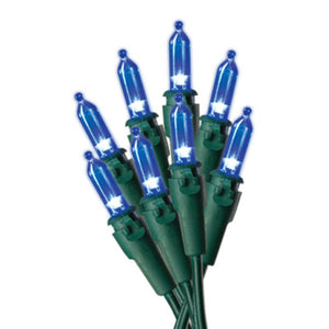 Holiday Wonderland 40834-88A Christmas Blue LED Mini 50-Light Set w/Green Wire