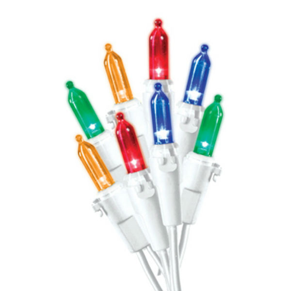 Holiday Wonderland 40847-88A Christmas White-Wire LED Mini 100-Lights, Multi Color