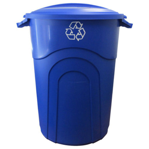 United Solutions TI0028 Recycle Injection Molded Trash Can, 32 Gallon, Blue