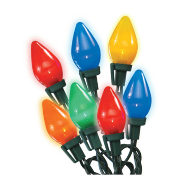 Holiday Wonderland 2736-88A Christmas Ceramic C7 LED 25-Light Set, Multi Color