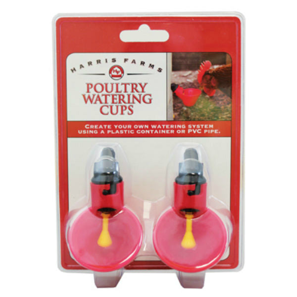 Harris Farms 1262 Poultry Watering Cup with Nipple Stem, 2-Pack