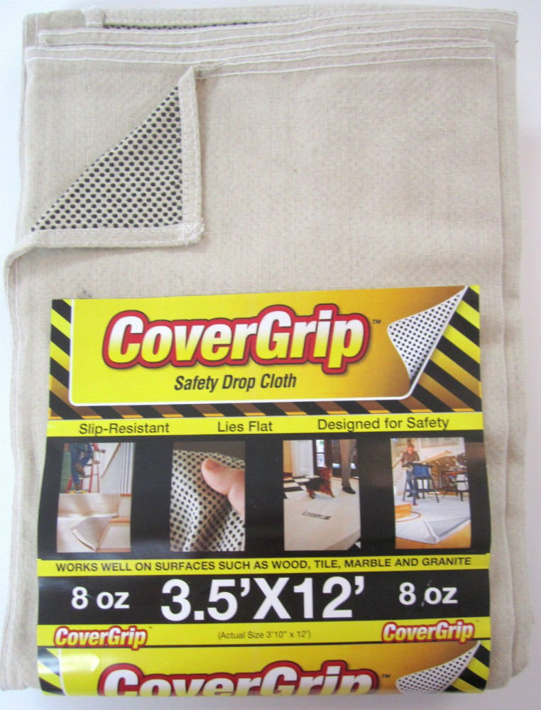 CoverGrip™ 351208 Slip-Resistant Safety Drop Cloth, 8 Oz, 3.5' x 12'