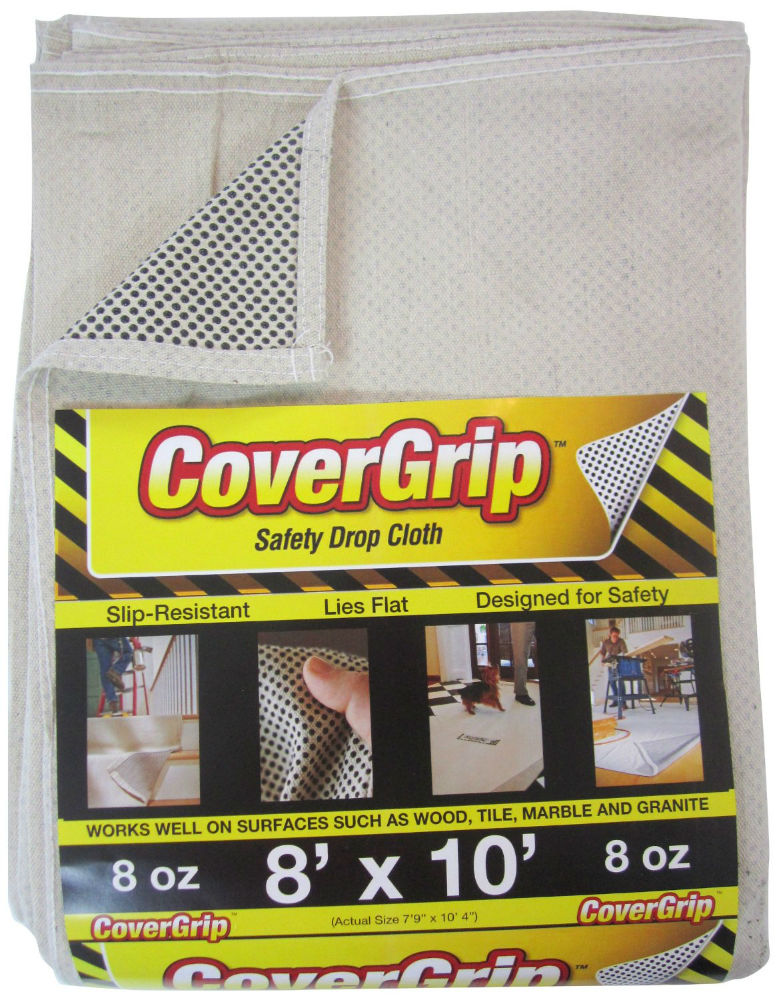 CoverGrip™ 081008 Slip-Resistant Safety Drop Cloth, 8 Oz, 8' x 10'