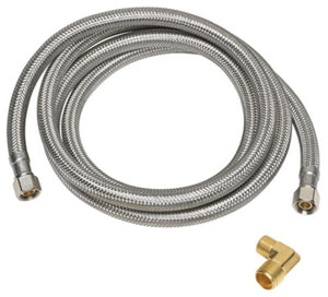 Homewerks® 7223-72-12-6E Braided S. Steel Dishwasher Line w/Elbow, 1/2"x3/8"x72"