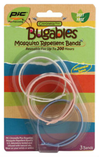 Pic® BUG-BAND3 Citronella Plus Bugables Mosquito Repellant Band, 3-Pack