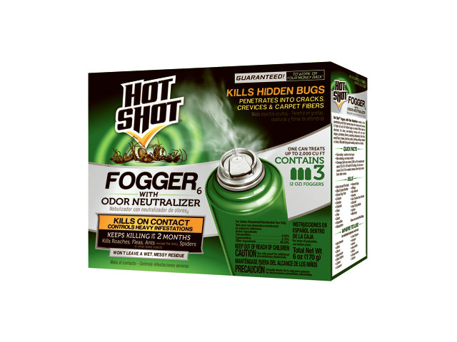 Hot Shot® HG-96180 Indoor Fogger with Odor Neutralizer, 2 Oz, 3-Pack