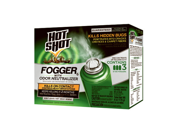 Hot Shot® HG-96180 Indoor Fogger with Odor Neutralizer, 2 Oz, 3-Pack