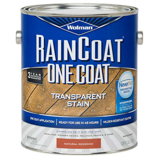Wolman™ 288340 RainCoat® One Coat Transparent Stain, 1-Gallon, Natural Redwood