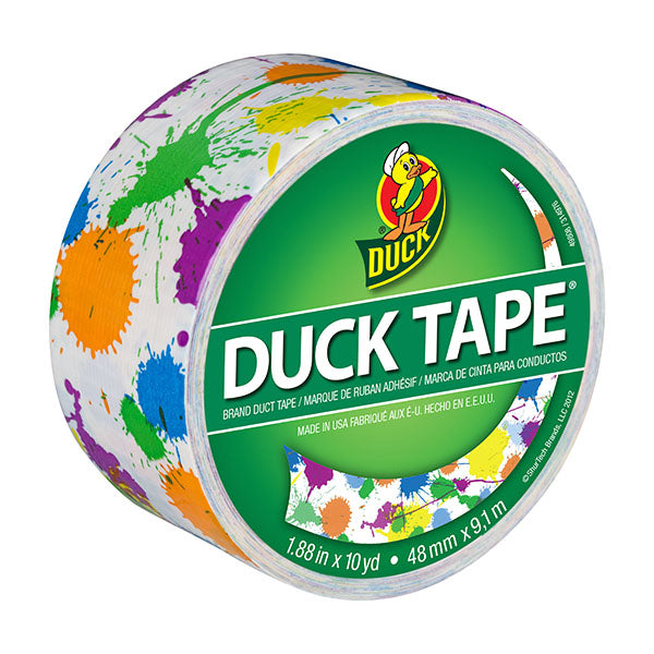Duck® 280424 Printed Duct Tape, Paint Splatter, 1.88" x 10 Yd