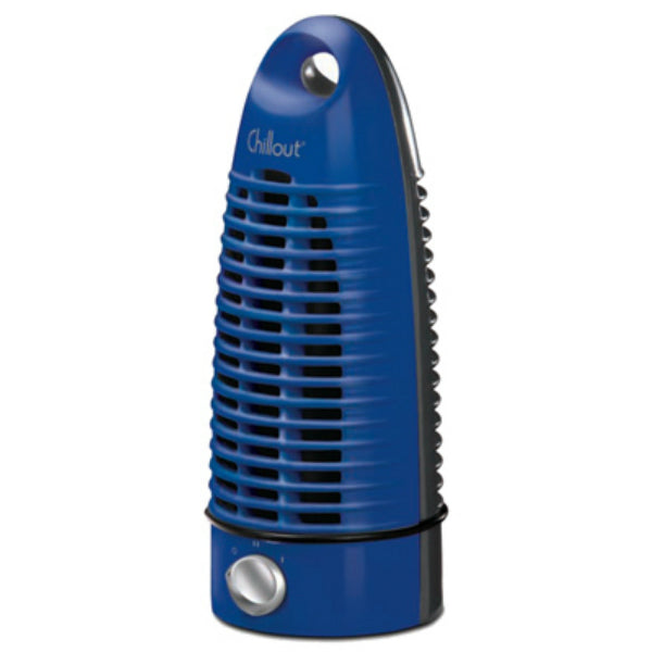 ChillOut® GF-7B Mini Personal Cooling Tower Fan, 2-Speed, Blue/Black