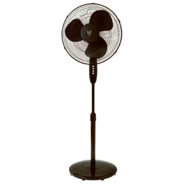 Westpointe FS40-8JCA-BLK Round Base Stand Fan with 3-Speed Settings, Black