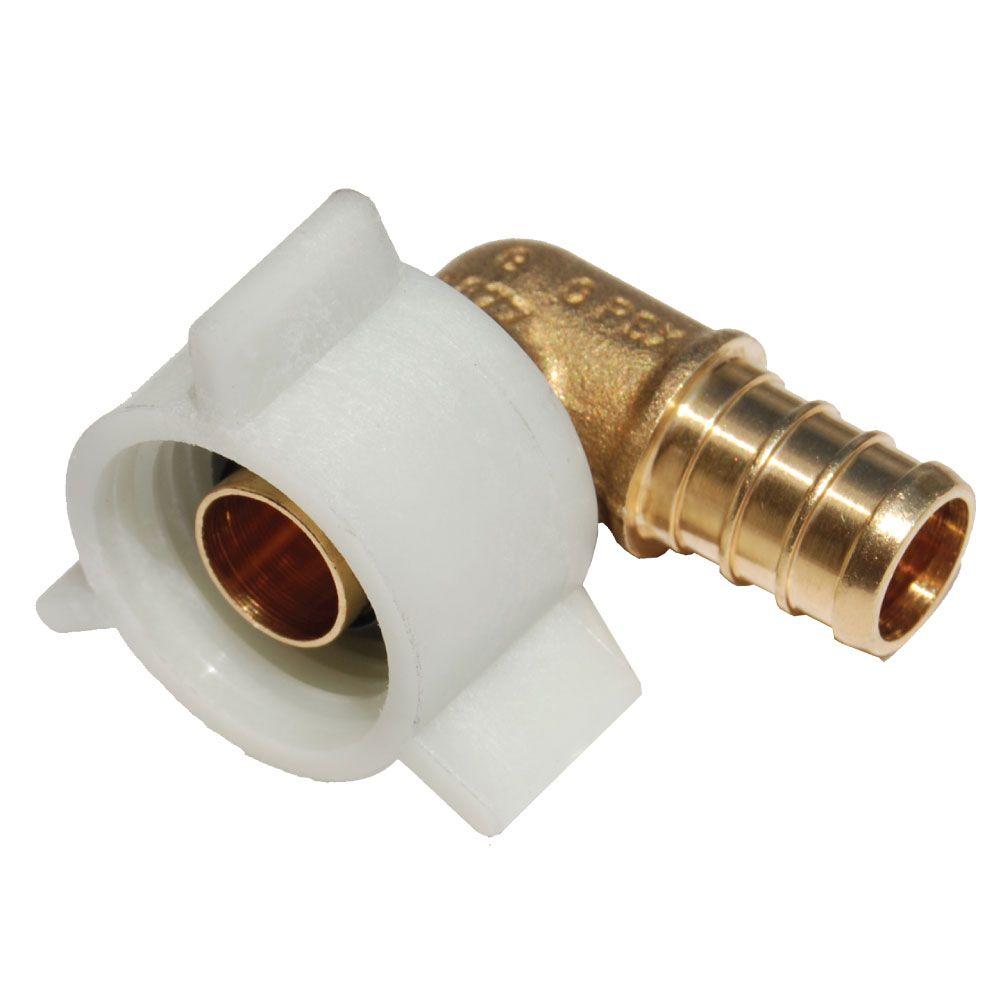 SharkBite® UC532LFA Female Swivel 90-Degree Elbow, 1/2" Brass Barb x 1/2" FNPT