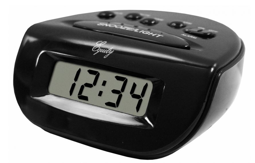 Equity® 31003 LCD Bedside Digital Alarm Clock, Black
