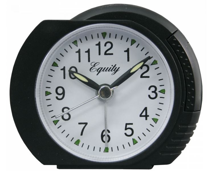 Equity® 27001 Analog Alarm Clock with  Black Case & Lighted Dial