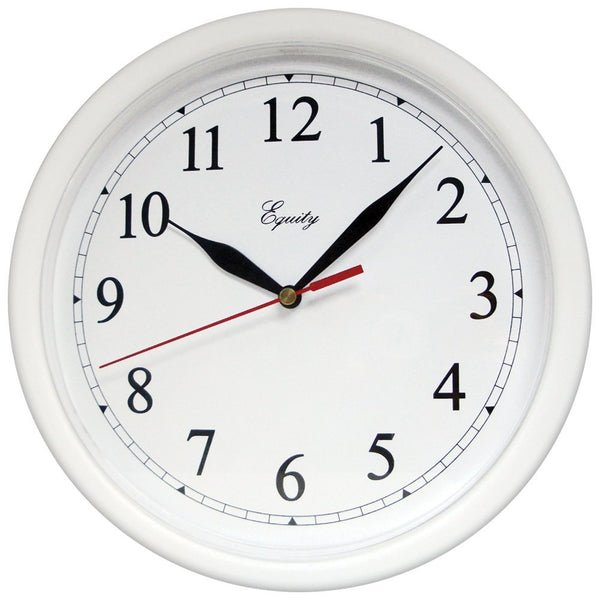 Equity® 25201 Analog Quartz Wall Clock, White, 10"