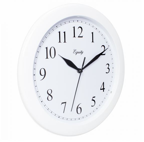 Equity® 25201 Analog Quartz Wall Clock, White, 10"