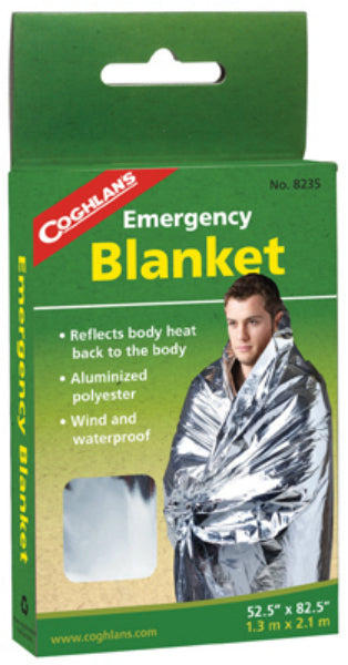 Coghlan's 8235 Emergency Blanket, Aluminized Non-Stretch Polyester, 82.5" x 52"