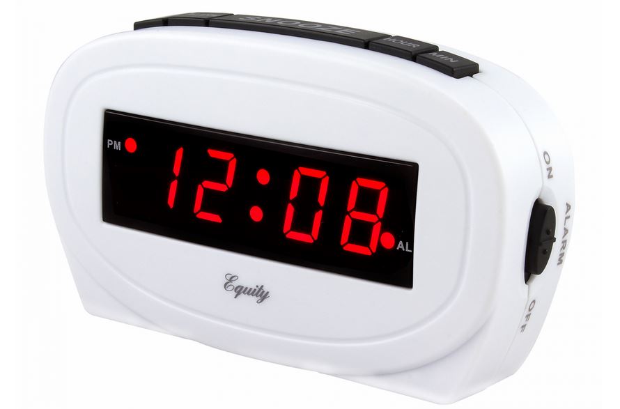 Equity® 30227 0.6" Red LED Alarm Clock with White Case