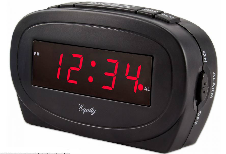 Equity® 30228 0.6" Red LED Alarm Clock with Black Case
