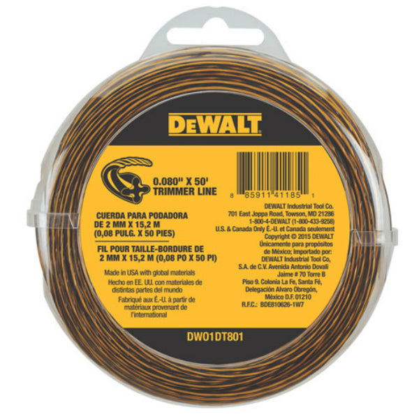 DeWalt® DWO1DT801 String Trimmer Line, 0.080" x 50'