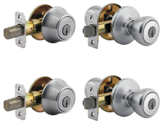 Kwikset® 242T-15-CP-K2 Combo Project Pack Lockset, Satin Nickel