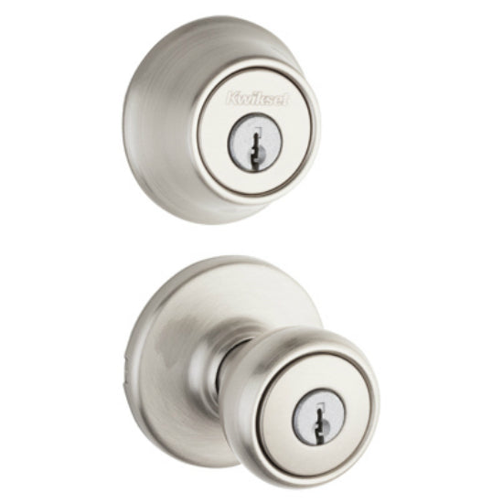 Kwikset® 690T-15-CP Tylo Entry Lockset & Single Cylinder Deadbolt, Satin Nickel