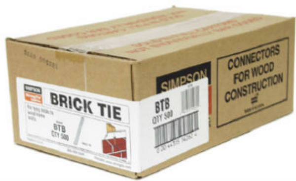 Simpson Strong-Tie BTB Brick Tie for Wood Construction, 500-Piece