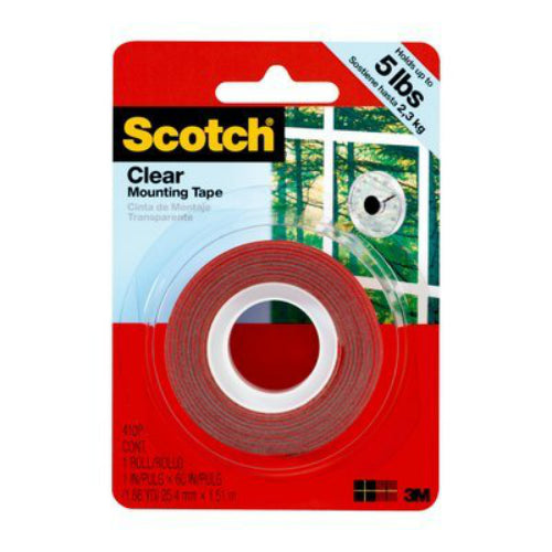 Scotch® 410P Mounting Tape, 1" x 60", Clear