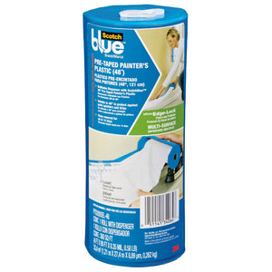 Scotch PTD2093EL-48 Pre-Taped Painter's Plastic with Dispenser, 48"