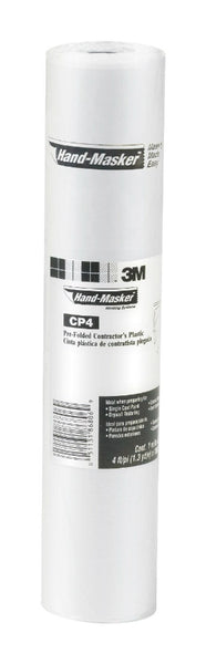 3M™ CP4 Hand-Masker™ Pre-Folded Contractor's Plastic, 4' x 180'
