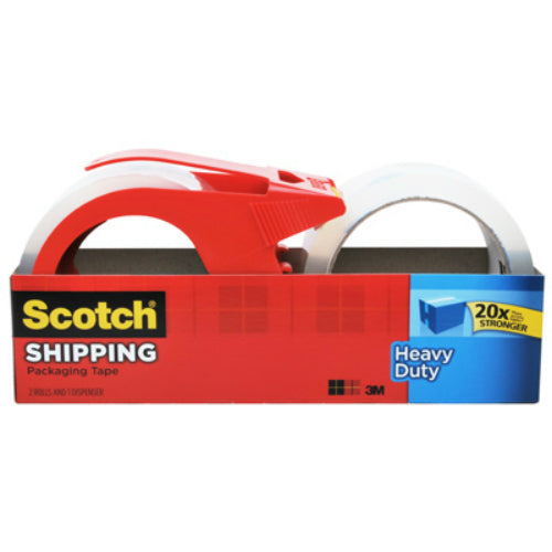 Scotch® 3850-2-1RD Heavy Duty Shipping Packaging Tape, 1.88" x 54.6 Yd, Clear