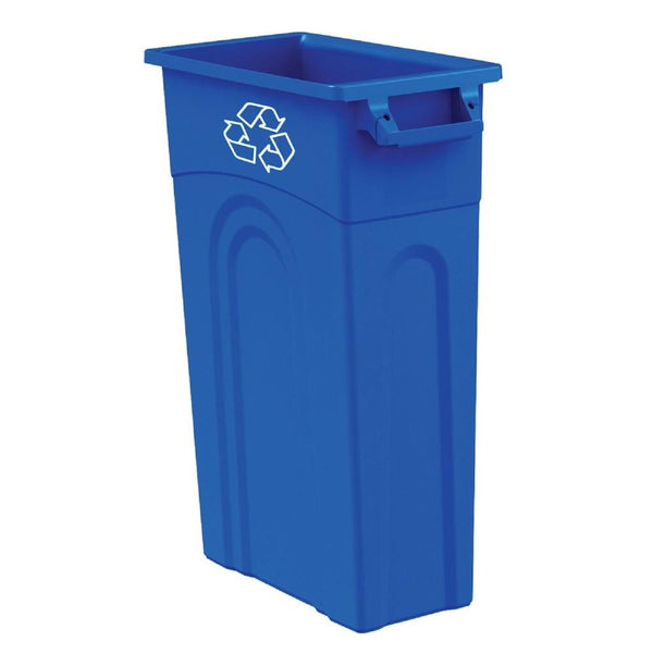 United Solutions® TI0033 High-Boy Slim Line Waste Container, 23 Gallon, Blue