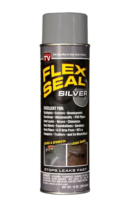 Flex Seal® FSSLVR20 Liquid Rubber Sealant Spray, As Seen on TV, Silver, 14 Oz