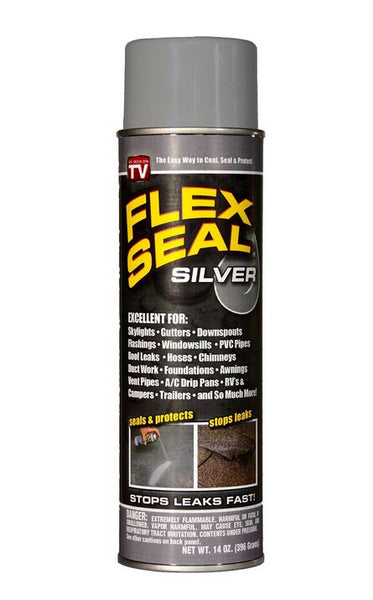 Flex Seal® FSSLVR20 Liquid Rubber Sealant Spray, As Seen on TV, Silver, 14 Oz