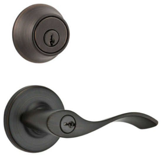 Kwikset® 690BL-11P-CP-K6 Balboa Entry Lever & Deadbolt Combo, Venetian Bronze