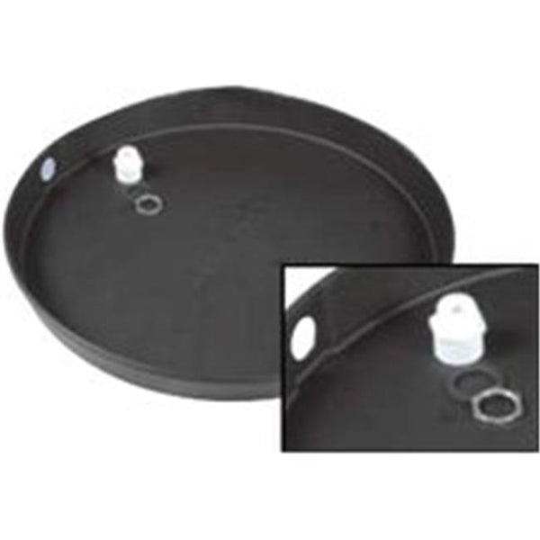 Camco 11410 Plastic Drain Pan with PVC Fitting, 28"ID x 2"