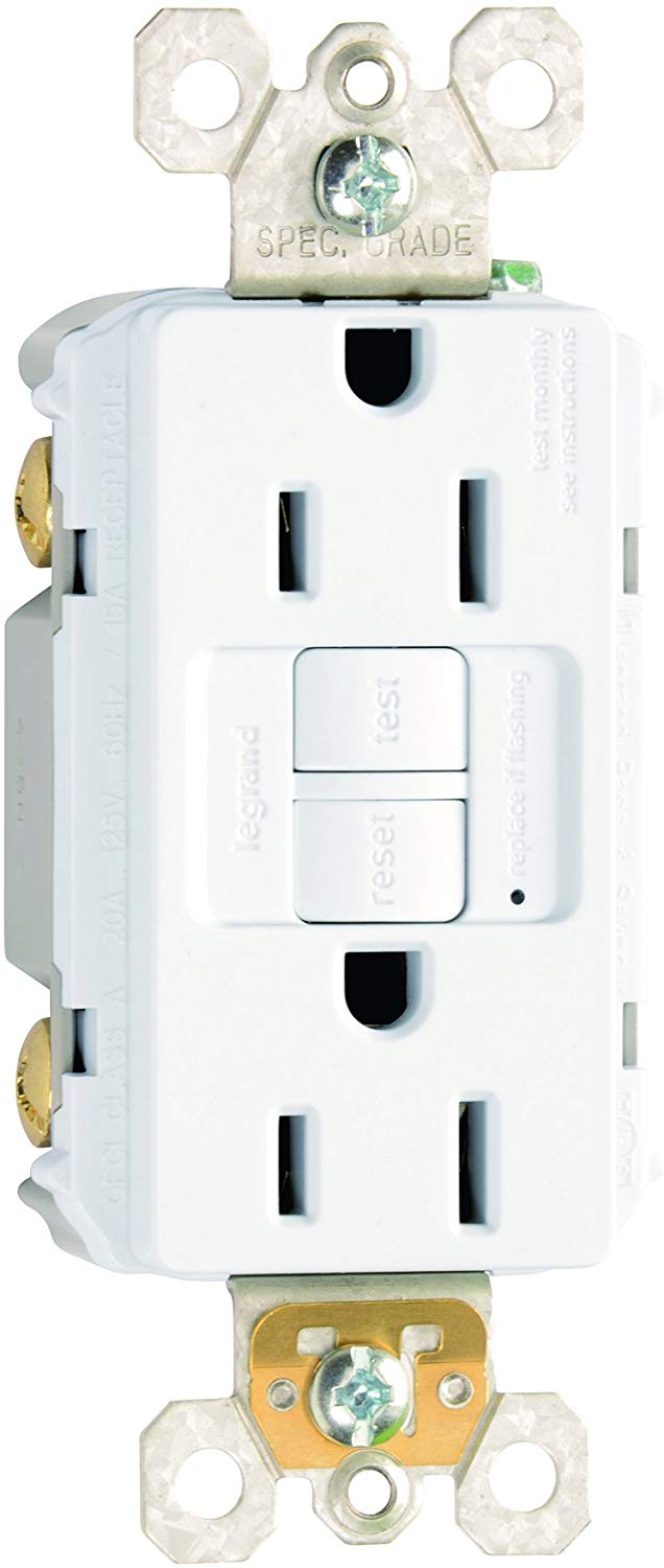 Legrand 1597W3PKCC4 Self-Test GFCI Outlet, White, 15A, 3-Count