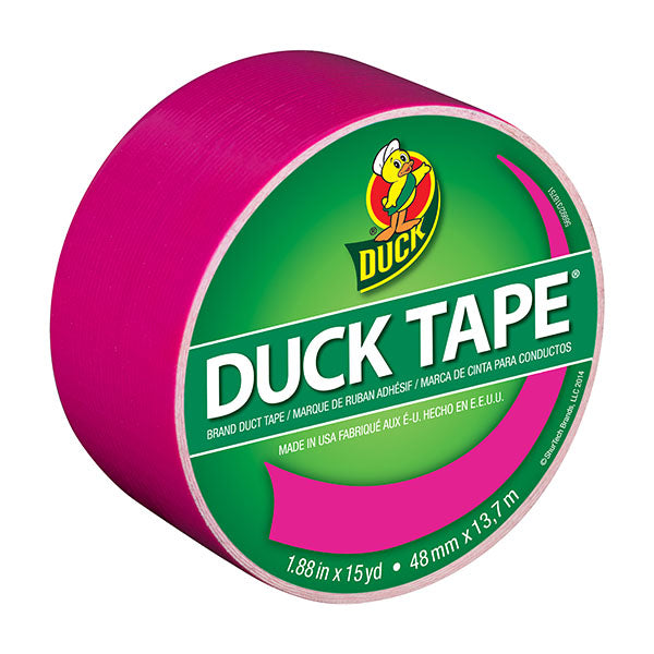 Duck® 1265016 Color Duct Tape, Neon Pink, 1.88" x 15 Yd