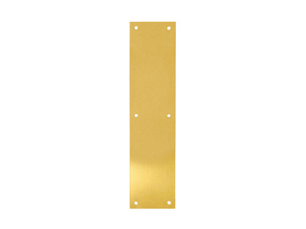 Tell DT100071 Square Corner-Beveled Door Push Plate, Bright Brass, 3.5" x 15"