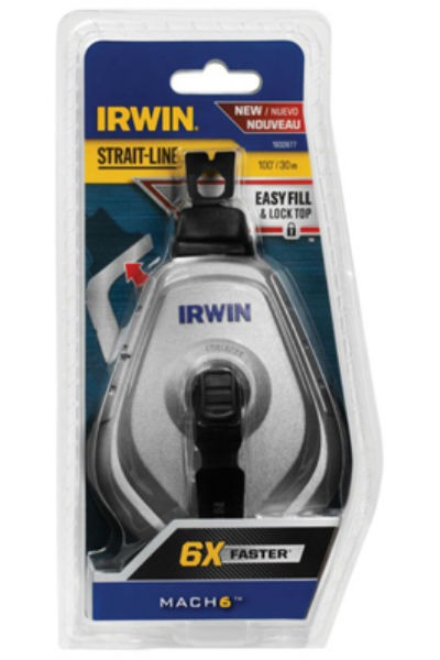 Irwin® 1932877 Strait-Line® Mach6™ Chalk Reel, 100'