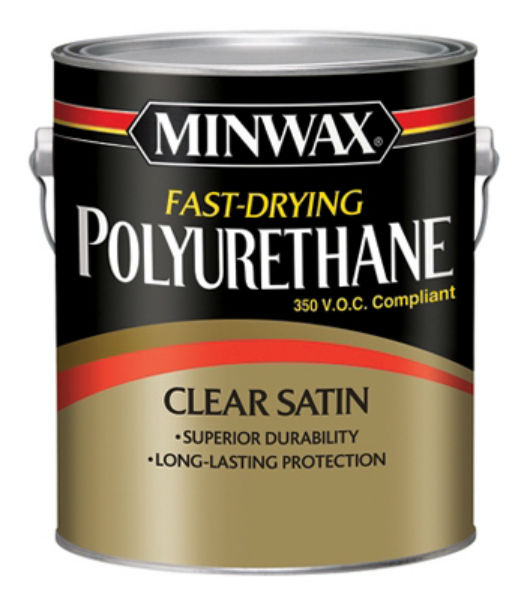Minwax 319020000 Fast-Drying 350 VOC Polyurethane Finish, Clear Satin, 1 Gallon